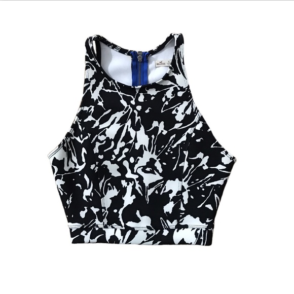Hollister B&W Splatter Print Halter Top - Picture 1 of 2
